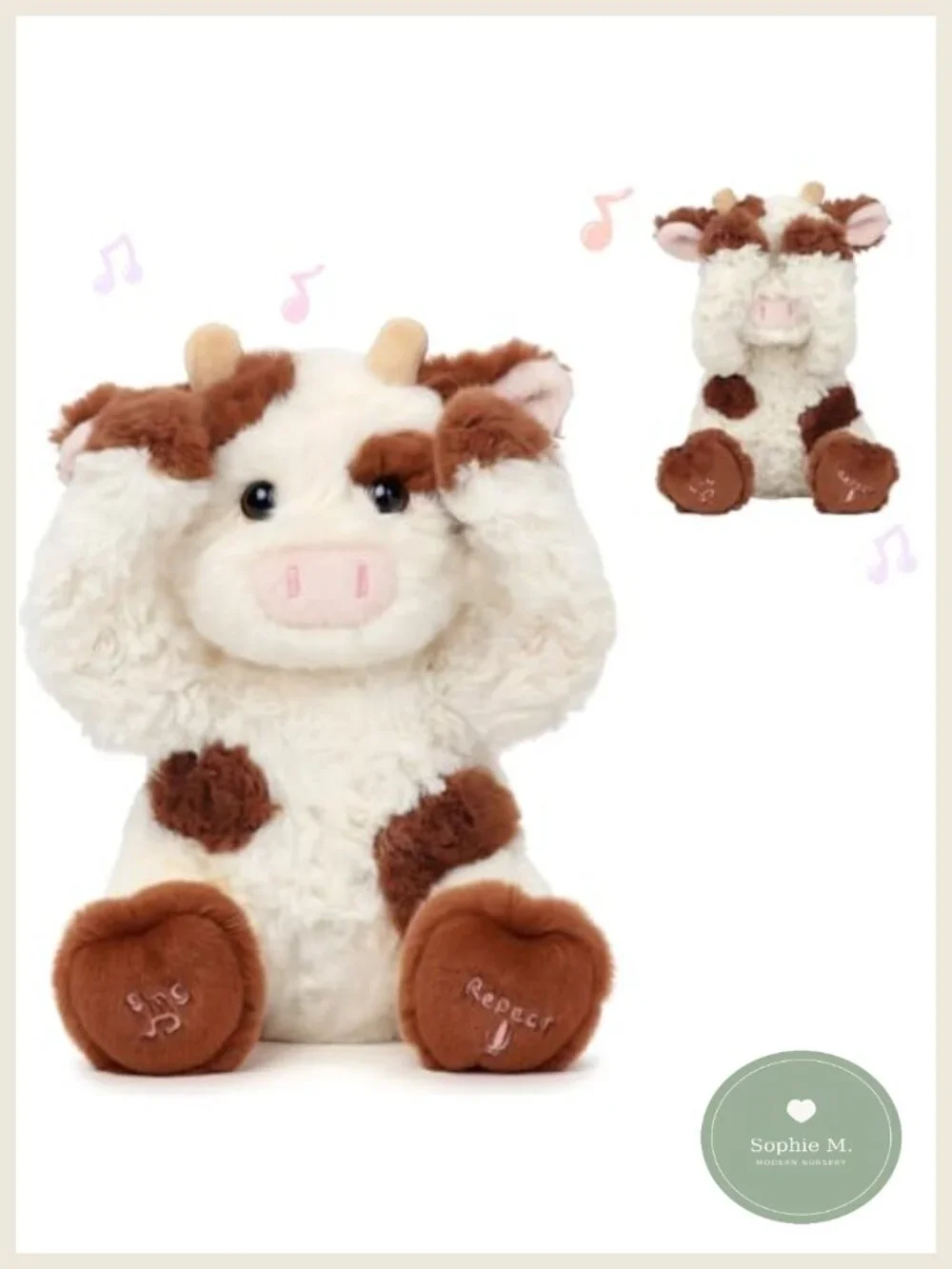 Interactive Cow Plush Toy Repeats What You Say Singing Stuffed Animal